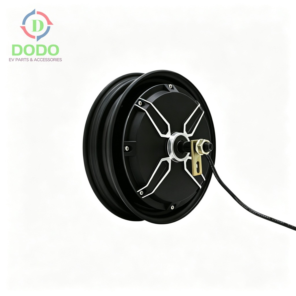 Hub motor brake mount view