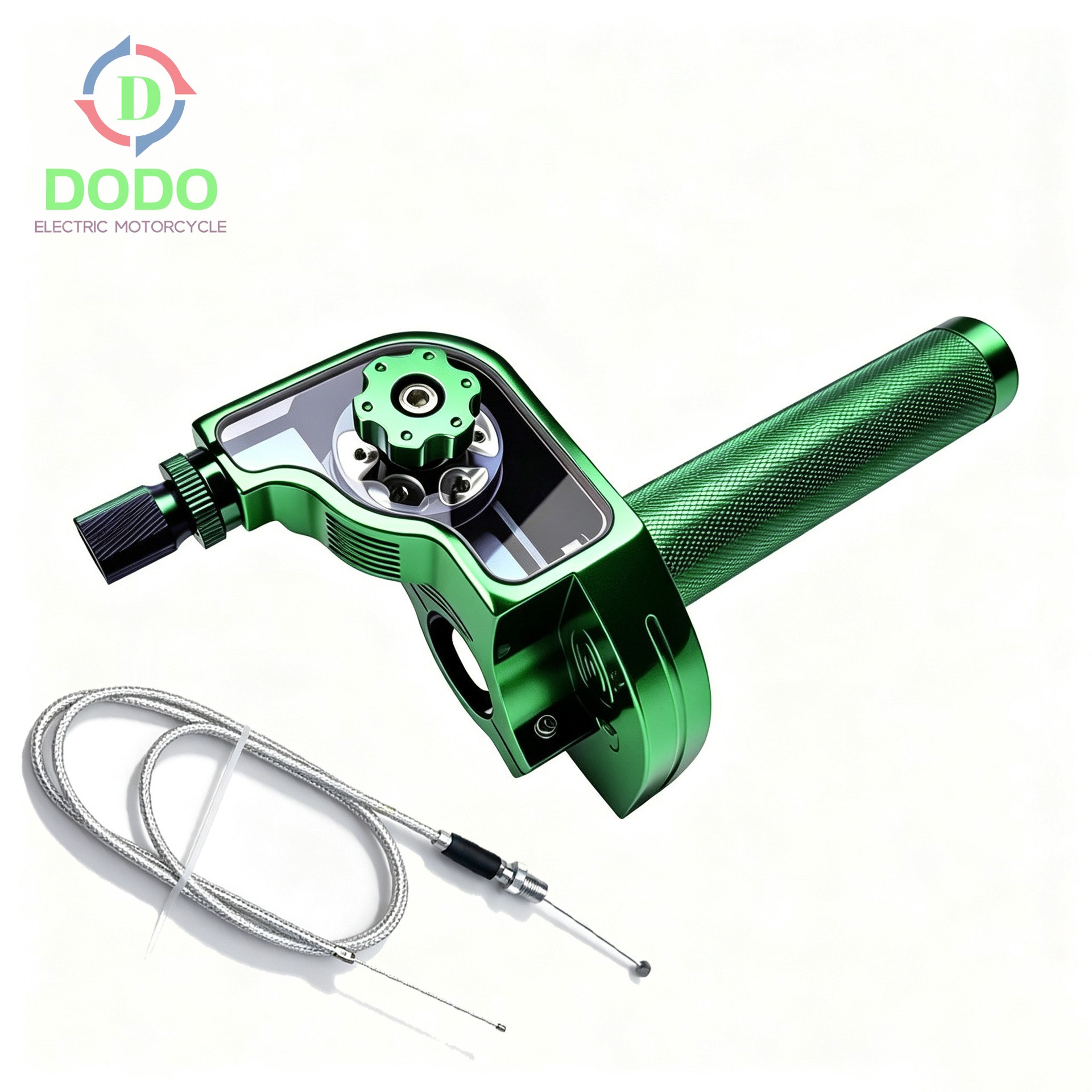 Green anodized throttle with cable set